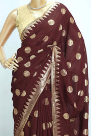 Circle Print Fancy Saree – Golden Print