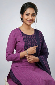 Cotton Glow Mirror Print Churidar Material