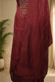 Silk Churidar Material – Golden Thread Work with Sequins