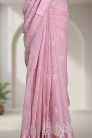 Fancy Cotton Saree with Silver Shine Border