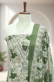 Cotton Churidar Material – Floral Print & Sequins Work