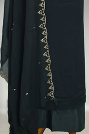 Silk Churidar Material with Golden Embroidery