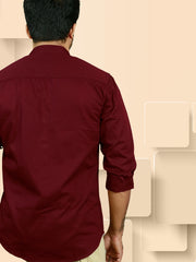 Stylish Satin Cotton Casual Shirt with Chinese Collar - ₹498