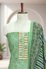 Cotton Churidar Material Thread and Sequins Work