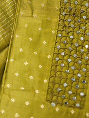 Silk Mirror Work Butta Churidar Material