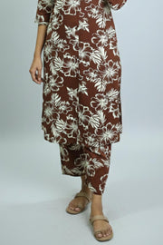 Kurti Palazzo Set – Print & Button Work