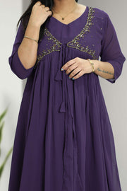 Overcoat Flared Kurti – Cut Bead, Sequins & Stone Work