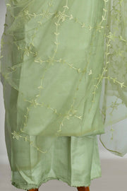 Elegant Silk Churidar Material with Floral Embroidery