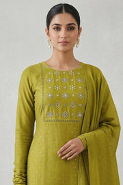 Silk Churidar Material – Stone with Mirror Work
