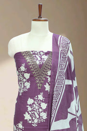 Cotton Churidar Material – Golden Thread & Sequins Work