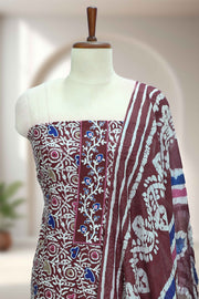 Cotton Churidar Material – Embroidery Thread Work & Batik Print