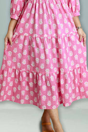 Printed Cotton Feeding Top with V-Neck