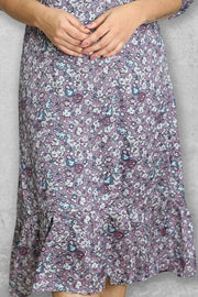 Floral Semi Chiffon Night Dress