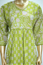 FloraEase Notch Neck Cotton Nighty