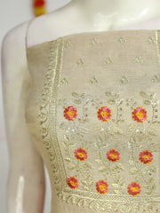 Exquisite Kerala Set Churidar Material - Silk with Thread Work & Chungidi Dupatta