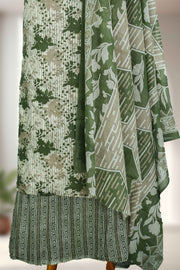 Cotton Churidar Material – Floral Print & Sequins Work