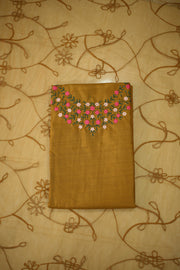 Floral Thread Work Silk Churidar Material