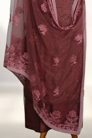 Silk Churidar Material – Thread Work with Button