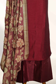 Silk Churidar Material – Button Work Design