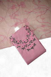 Floral Thread Work Silk Churidar Material