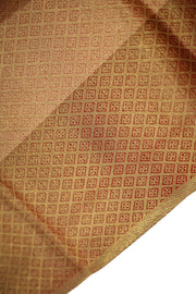 Semi Silk Saree – Floral & Leaf Motif with Geometric Border