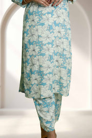 Printed Rayon Kurti Palazzo Set – Effortless Elegance
