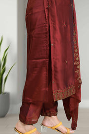 Silk Churidar – Golden Embroidery with Sequins