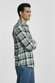 Harbour Slim Fit Checked Men Pure Cotton Casual Shirt