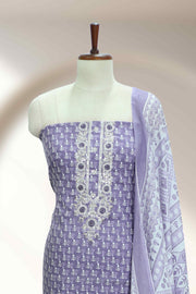 Poly Cotton Churidar Material – Thread & Sequins Work