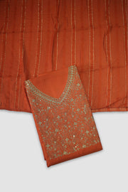 Silk Churidar Material – Golden Thread Work with Sequins