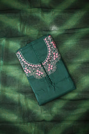 Silk Churidar Material – Floral Thread Work with Sequins