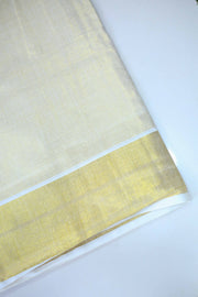 Kerala Set Saree with Golden Kara & Tassels