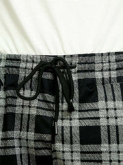 MEN'S CHECKER PLAID TRACK PANTS-399/- [ JOGGER ]