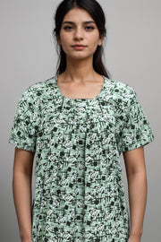 Women’s Printed Cotton Nighty – Babra Pattern