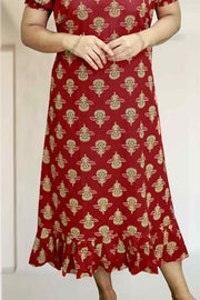 Floral Cotton Frock Night Dress