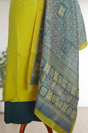 Silk Churidar Material with Print & Box Work