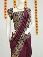 Fancy Georgette Saree - Ajrakh Print with Blouse