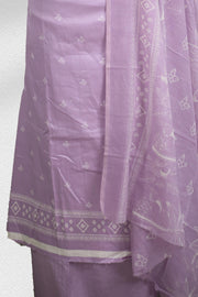 Elegant Printed Cotton Churidar Material with Mirror & Thread Work