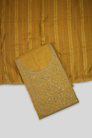 Silk Churidar Material – Golden Thread Work with Sequins