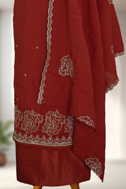 Silk Churidar Material – Silver Thread & Beads Work
