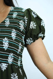 Floral Print Cotton Night Dress