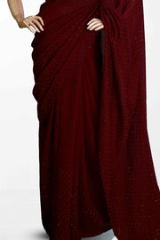 Fancy Vichitra Saree – Stone Work Elegance
