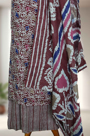 Cotton Churidar Material – Embroidery Thread Work & Batik Print