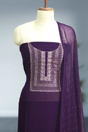 Georgette Churidar Material – Golden Thread Work