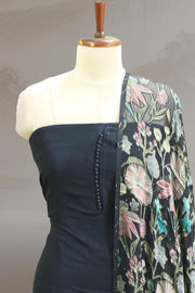 Classic Button Work Silk Churidar Material