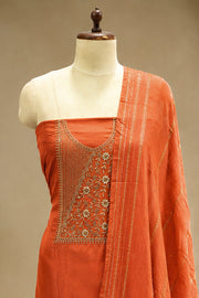 Silk Churidar Material – Golden Thread Work with Sequins