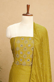 Silk Churidar Material – Stone with Mirror Work