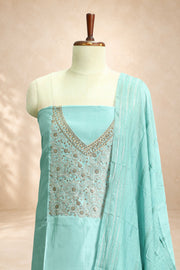 Silk Churidar Material – Golden Thread Work with Sequins