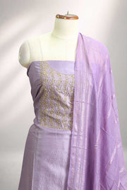 Silk Churidar Material – Golden Thread Work with Sequins