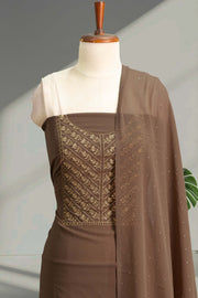 Georgette Churidar Material – Golden Thread Work